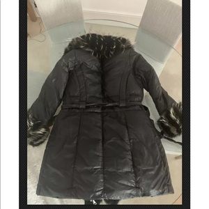 Sportalm Italy fur collar coat down puffer Large